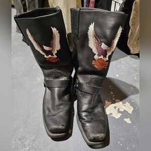 Harley-Davidson Harness Boots Eagle Embroidery